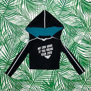 Rogue + Wolf Cat Lady Crop Top with Hood XL / US 10 / UK 14